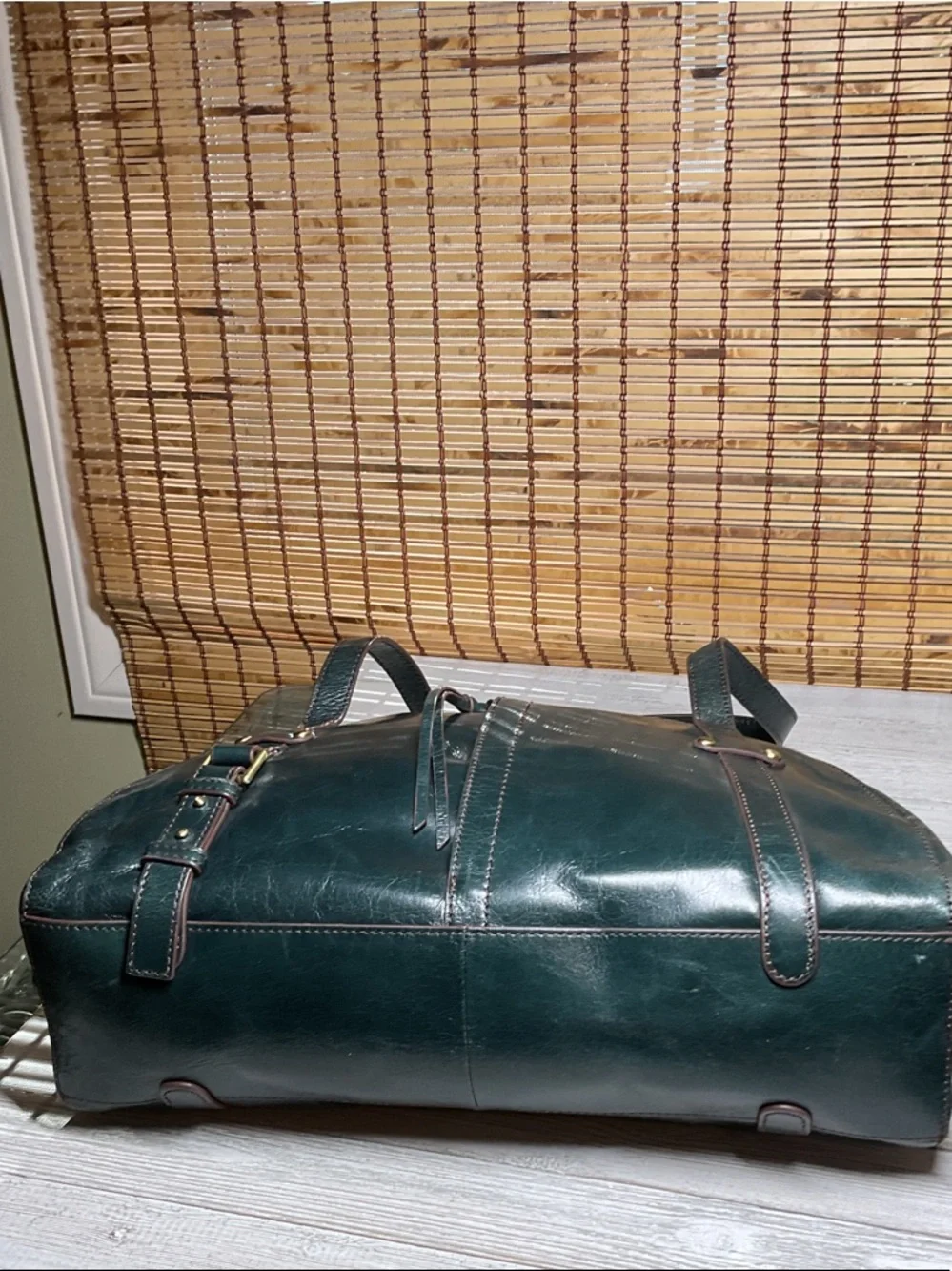 Hobo International Beckon Leather Half Moon Shoulder Bag Green Retro Elegant - Picture 8 of 10